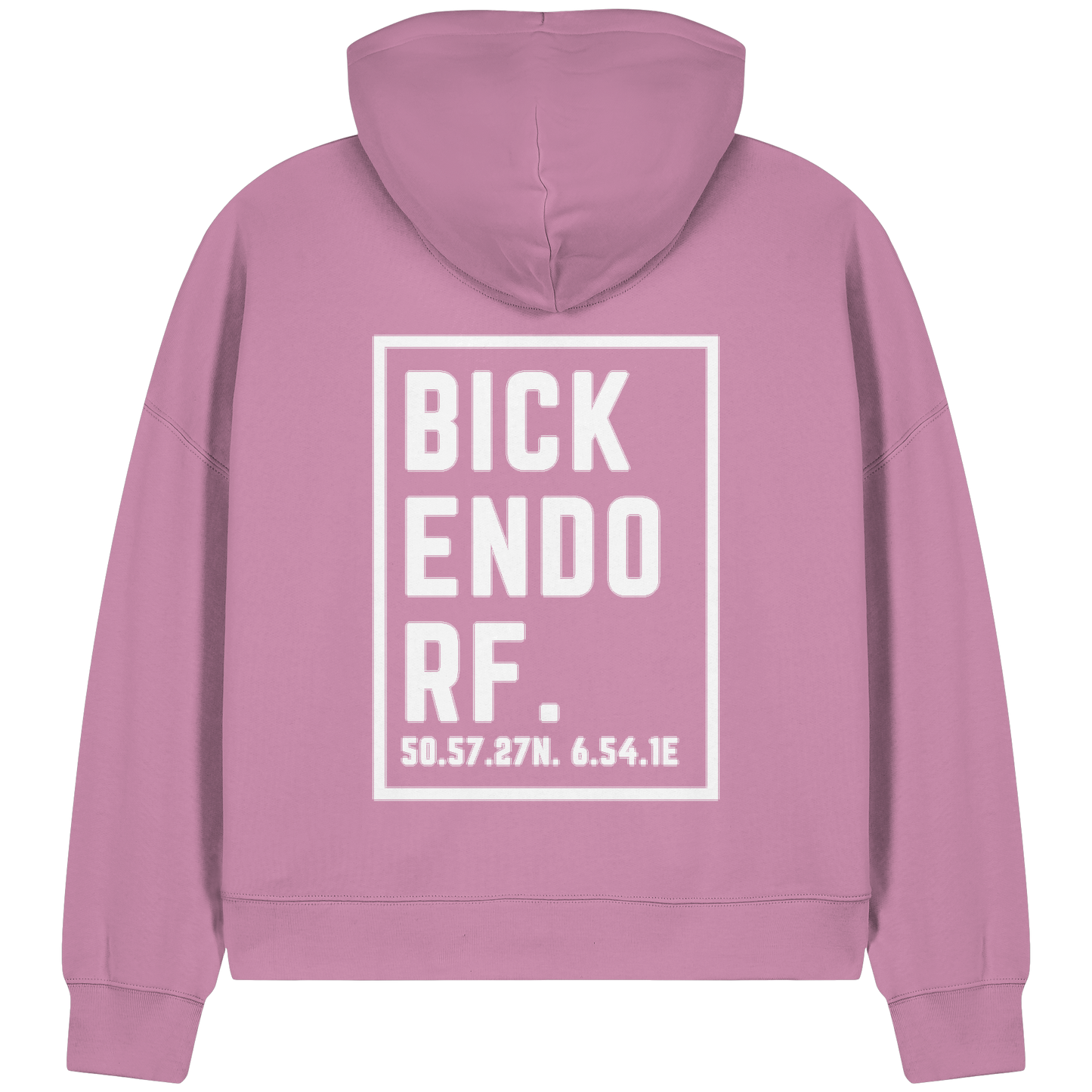 Bickendorf Koordinaten (großer Druck auf dem Rücken) - Womens Organic Boxcut Zipper