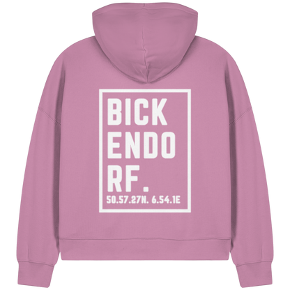 Bickendorf Koordinaten (großer Druck auf dem Rücken) - Womens Organic Boxcut Zipper