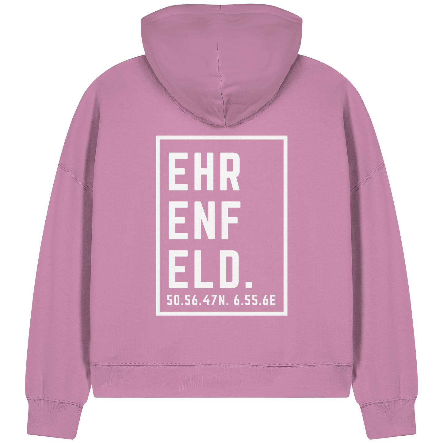 Ehrenfeld Koordinaten (großer Druck auf dem Rücken) - Womens Organic Boxcut Zipper
