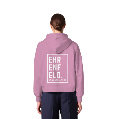 Ehrenfeld Koordinaten (großer Druck auf dem Rücken) - Womens Organic Boxcut Zipper