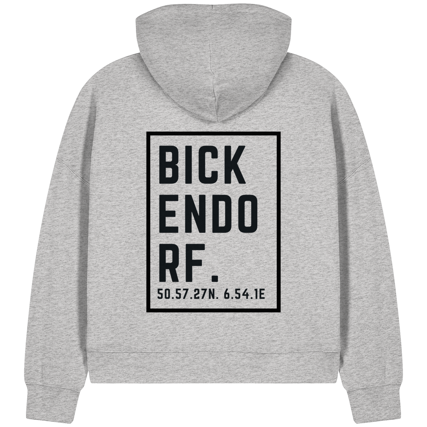 Bickendorf Koordinaten (großer Druck auf dem Rücken) - Womens Organic Boxcut Zipper