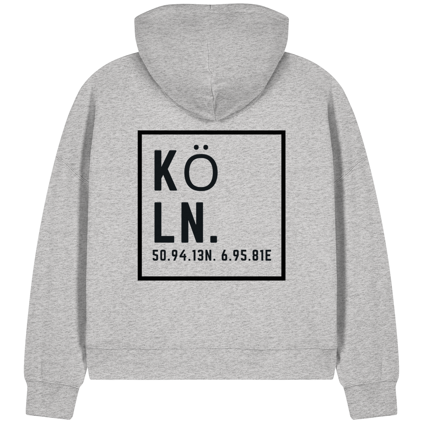 Köln Koordinaten (großer Druck auf dem Rücken) - Womens Organic Boxcut Zipper