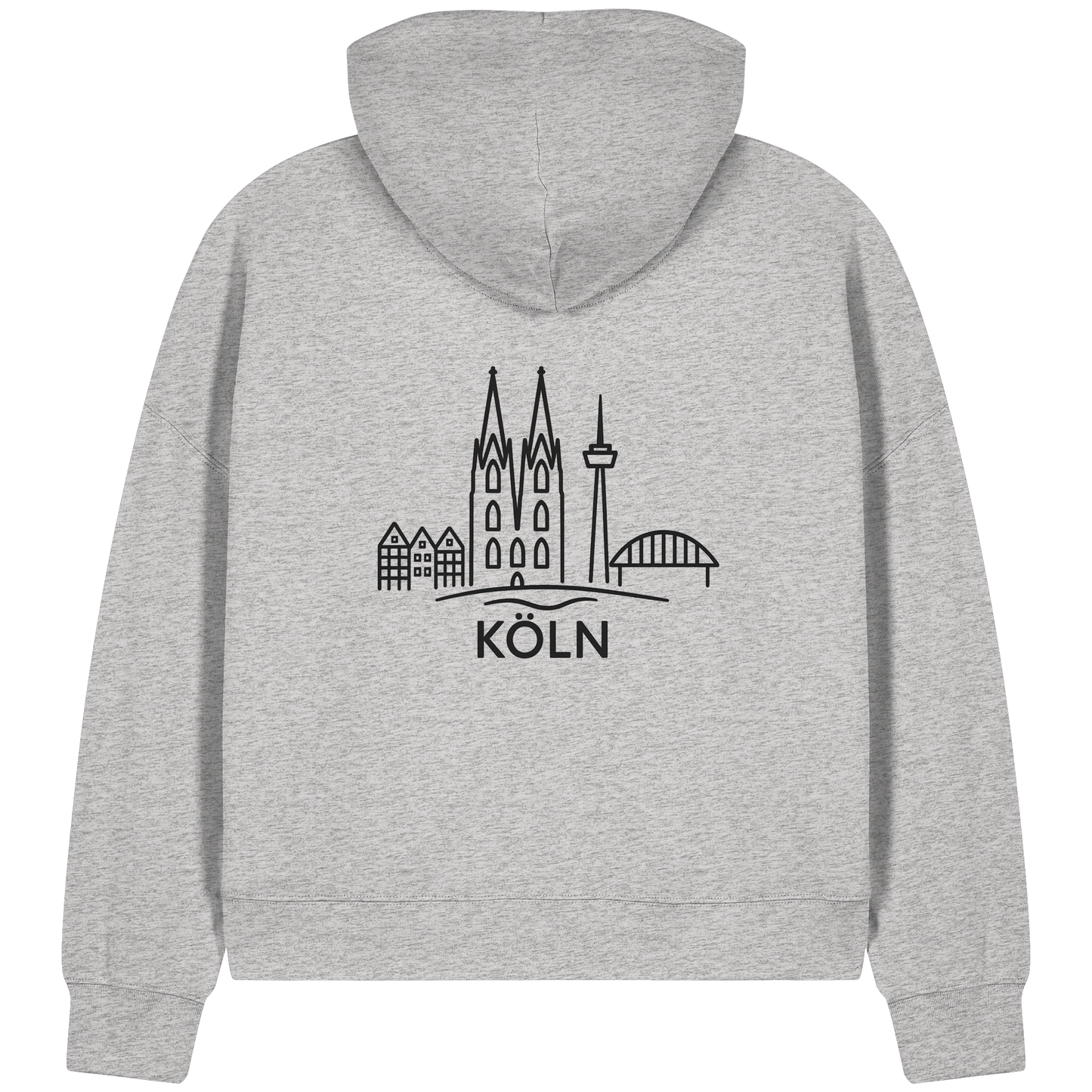 Köln Skyline (großer Druck auf dem Rücken) - Womens Organic Boxcut Zipper