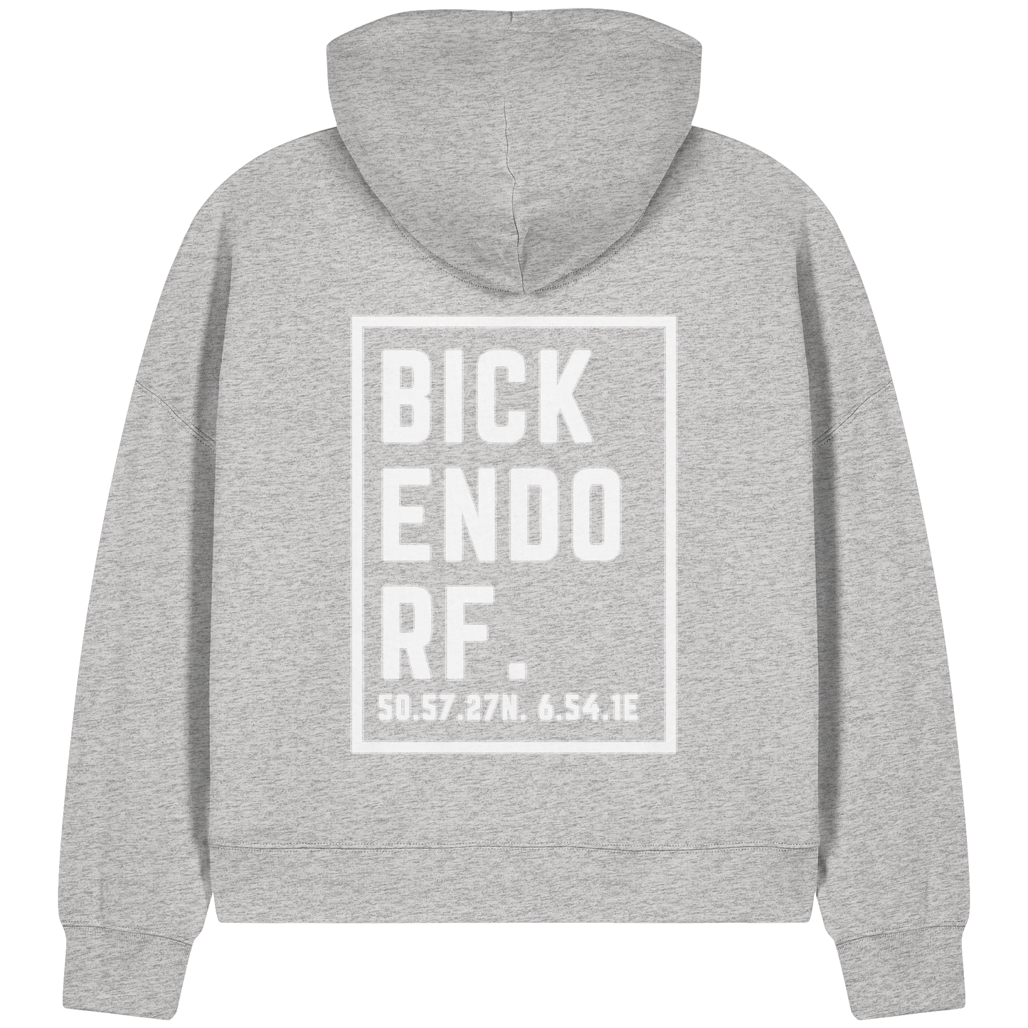 Bickendorf Koordinaten (großer Druck auf dem Rücken) - Womens Organic Boxcut Zipper