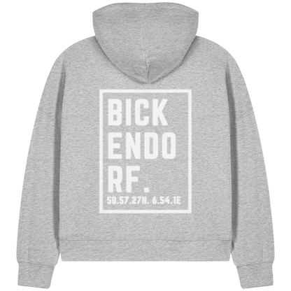Bickendorf Koordinaten (großer Druck auf dem Rücken) - Womens Organic Boxcut Zipper