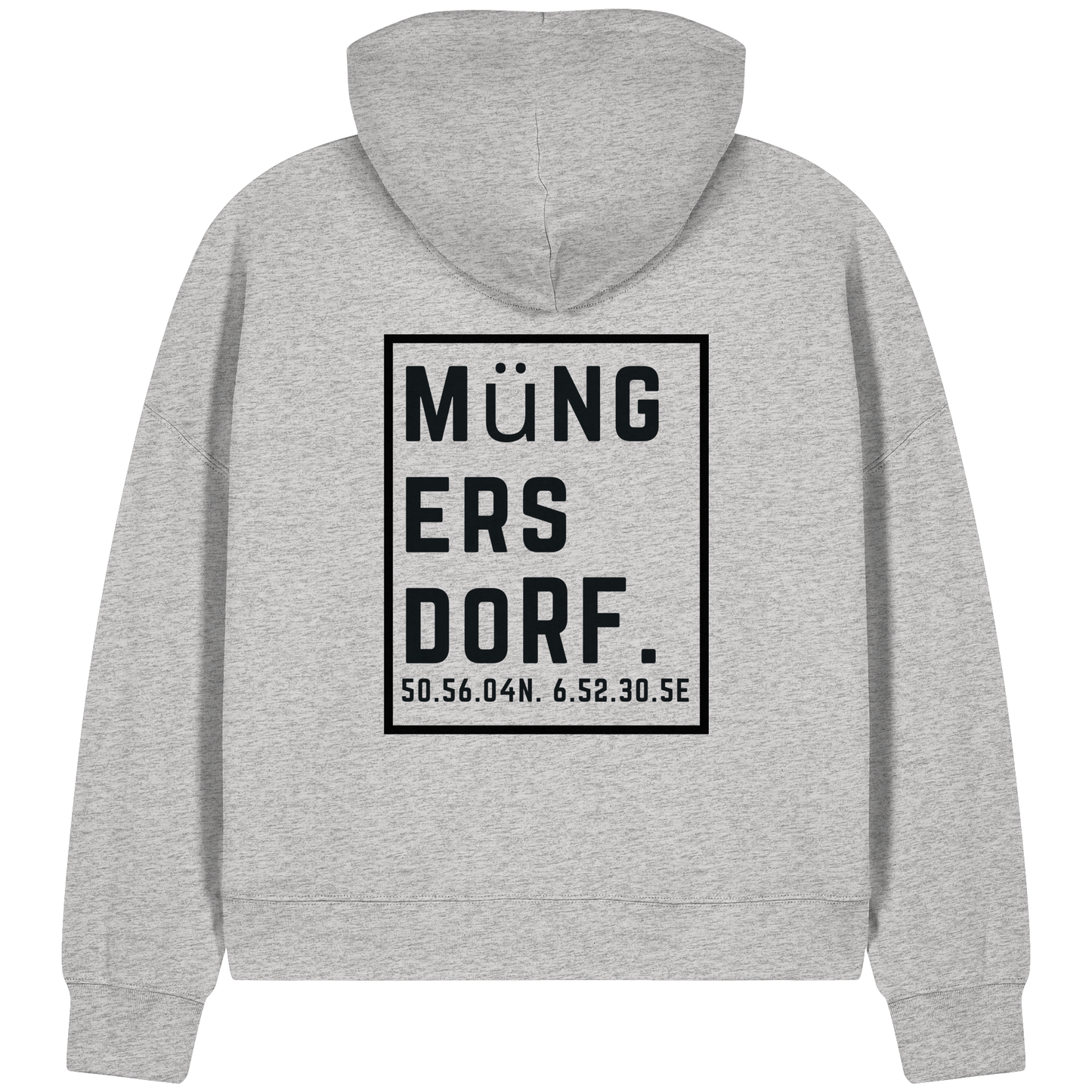 Müngersdorf Koordinaten (großer Druck auf dem Rücken) - Womens Organic Boxcut Zipper