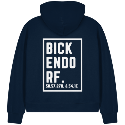 Bickendorf Koordinaten (großer Druck auf dem Rücken) - Womens Organic Boxcut Zipper