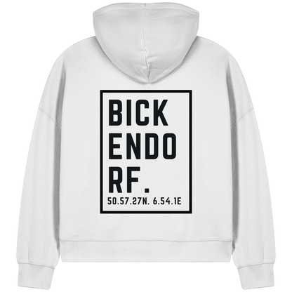 Bickendorf Koordinaten (großer Druck auf dem Rücken) - Womens Organic Boxcut Zipper