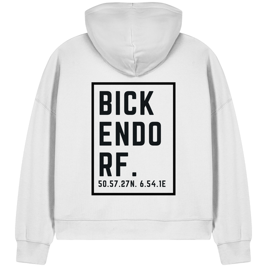 Bickendorf Koordinaten (großer Druck auf dem Rücken) - Womens Organic Boxcut Zipper