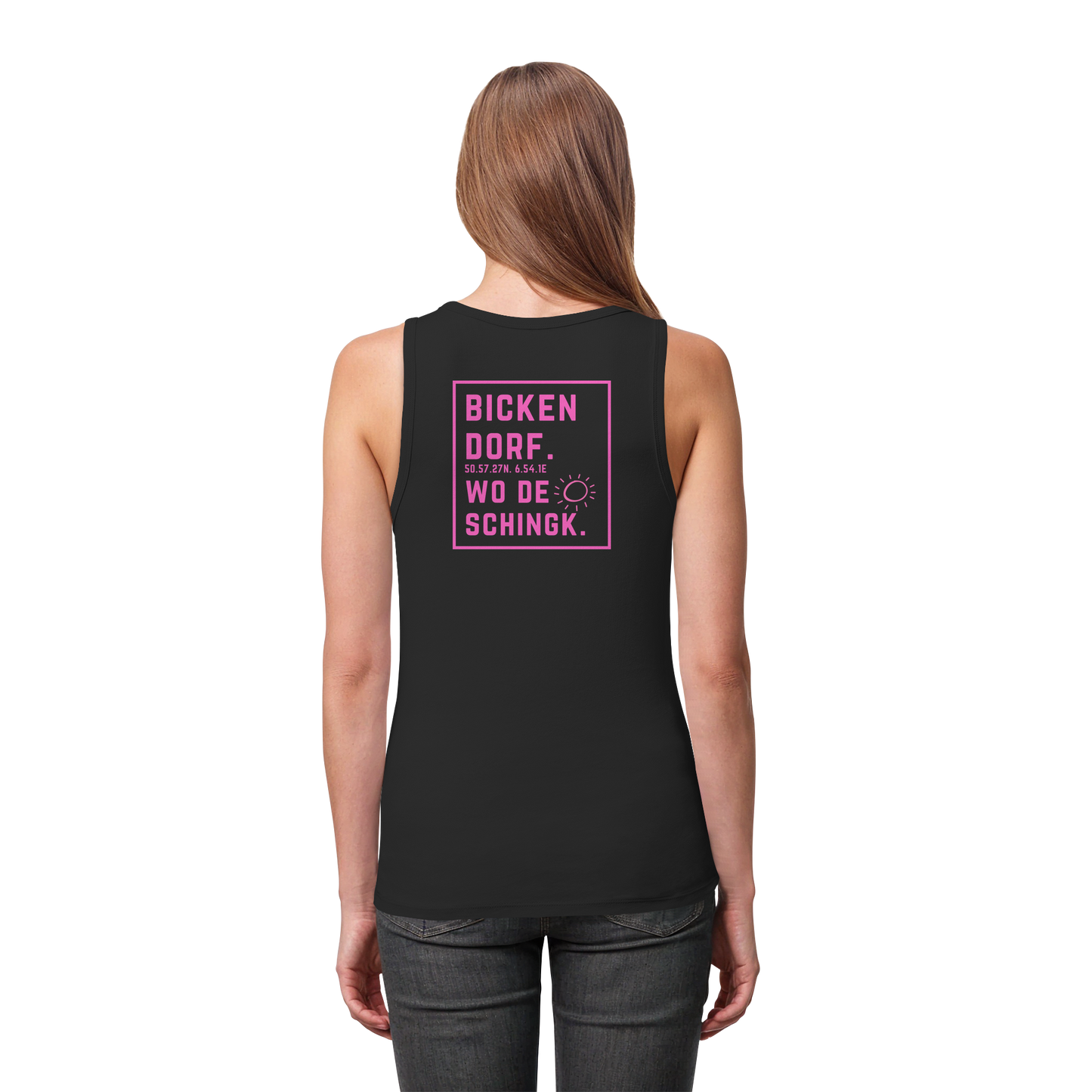 Wo de Sonn schingk - Bickendorf Druck Rücken - Womens Organic Fitted Tank Top