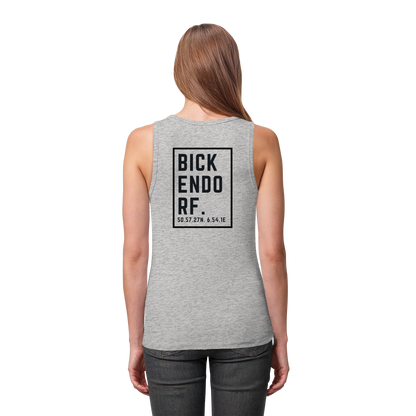 Bickendorf Koordinaten (großer Druck auf dem Rücken) - Womens Organic Fitted Tank Top
