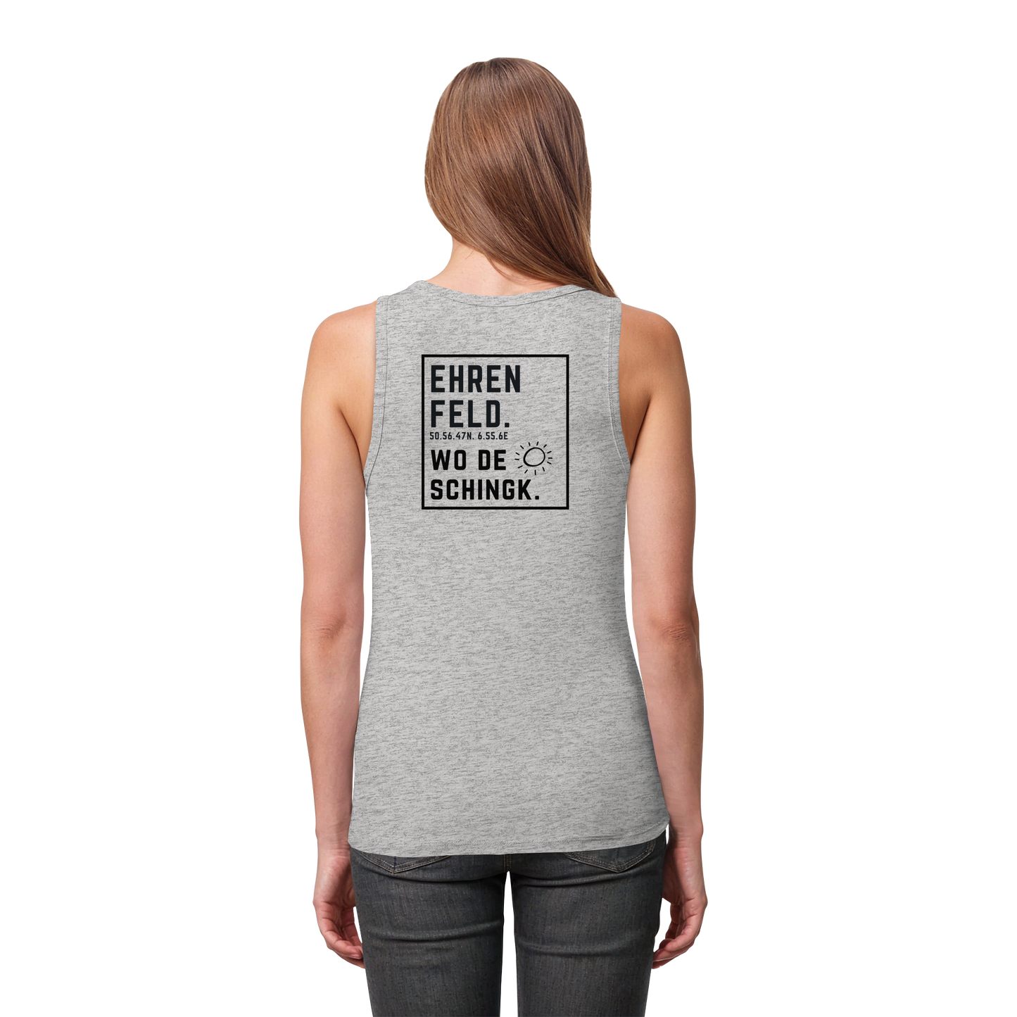 Wo de Sonn schingk - Ehrenfeld Druck Rücken - Womens Organic Fitted Tank Top