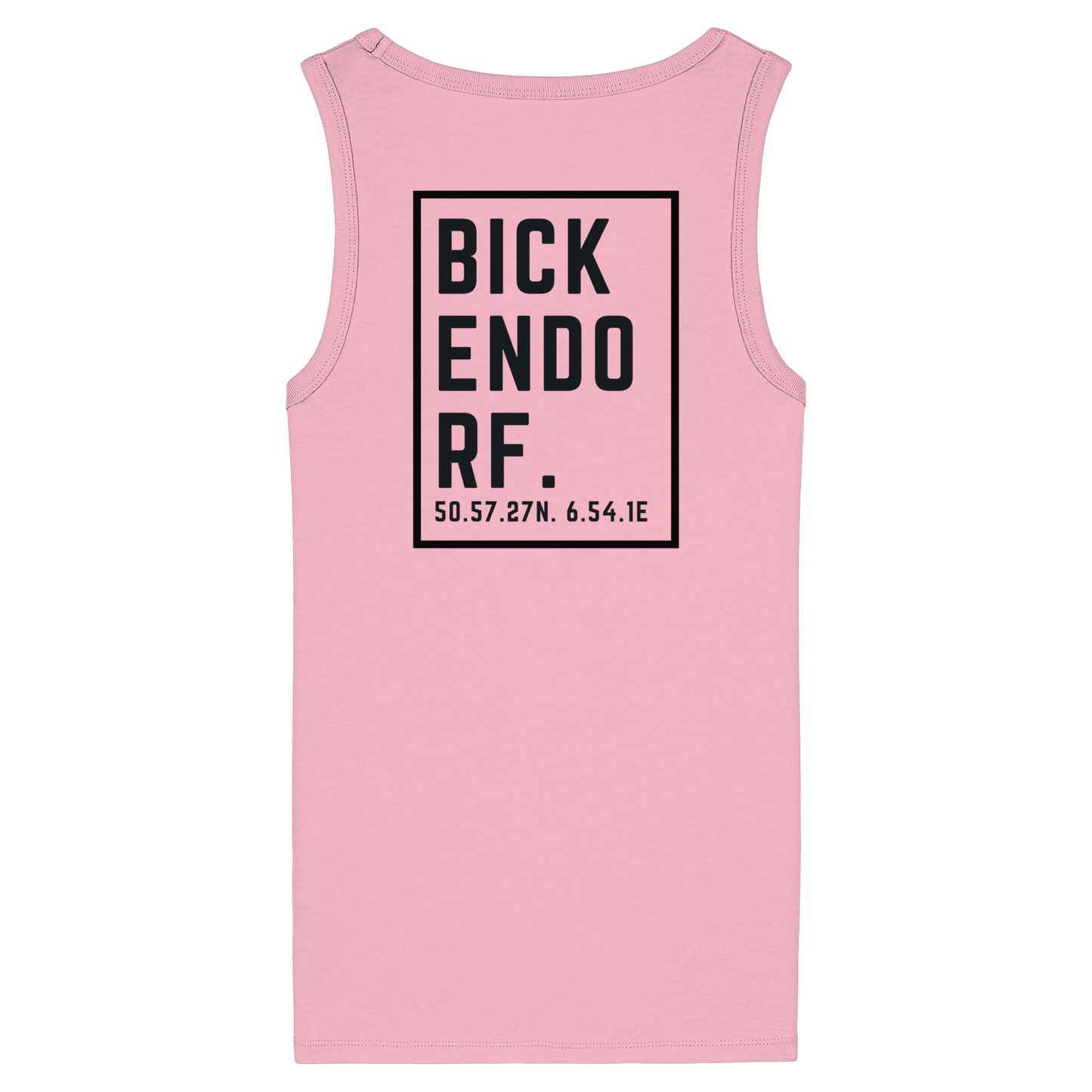 Bickendorf Koordinaten (großer Druck auf dem Rücken) - Womens Organic Fitted Tank Top