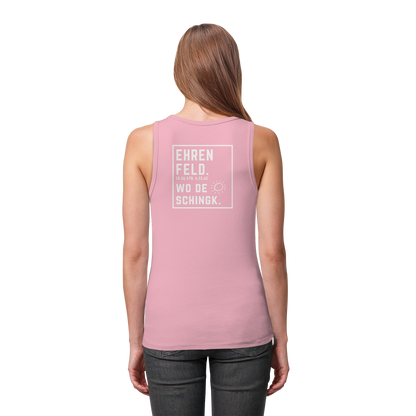 Wo de Sonn schingk - Ehrenfeld Druck Rücken  - Womens Organic Fitted Tank Top