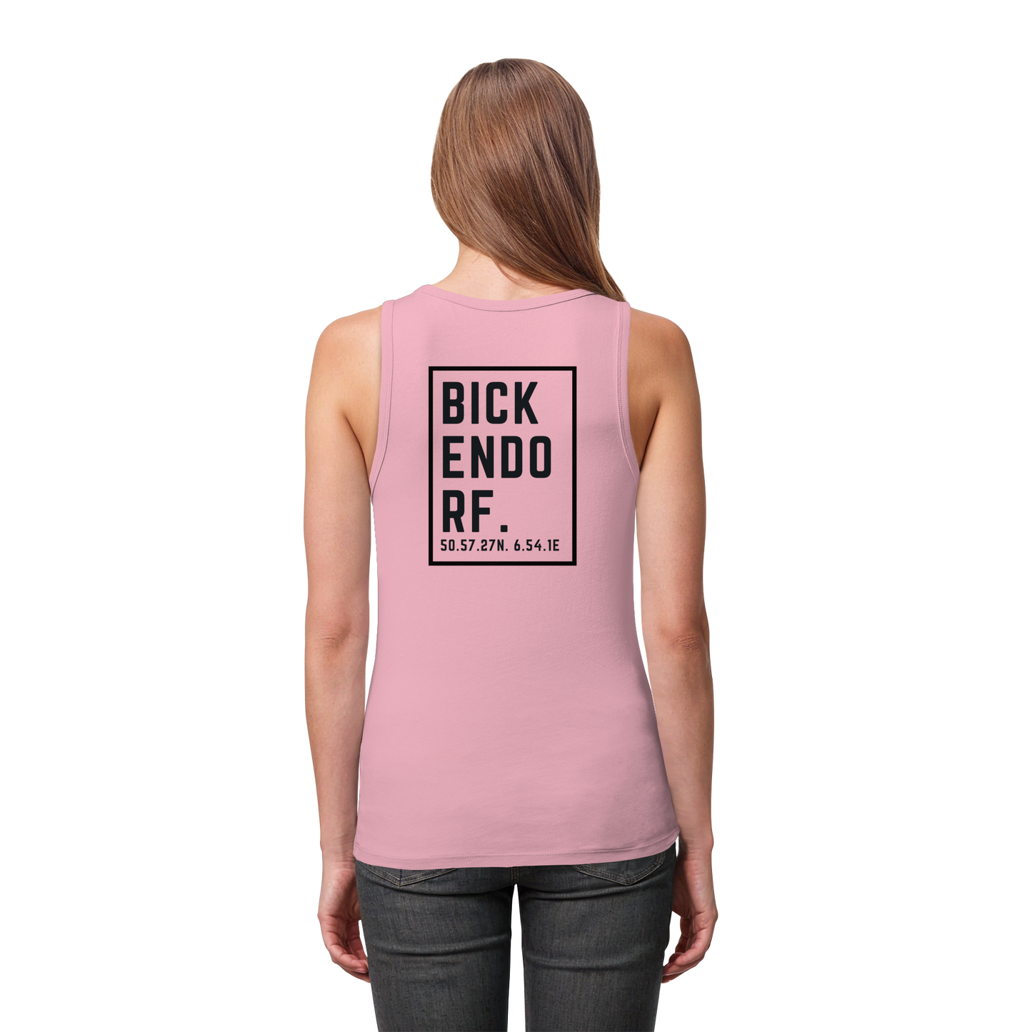 Bickendorf Koordinaten (großer Druck auf dem Rücken) - Womens Organic Fitted Tank Top