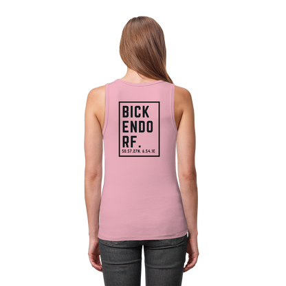 Bickendorf Koordinaten (großer Druck auf dem Rücken) - Womens Organic Fitted Tank Top