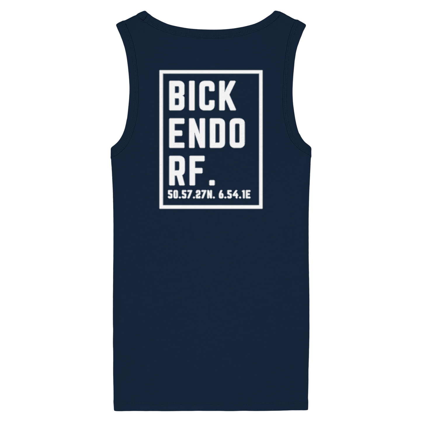 Bickendorf Koordinaten (großer Druck auf dem Rücken) - Womens Organic Fitted Tank Top