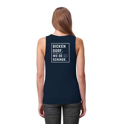 Wo de Sonn schingk - Bickendorf Druck Rücken - Womens Organic Fitted Tank Top