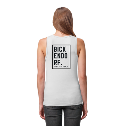Bickendorf Koordinaten (großer Druck auf dem Rücken) - Womens Organic Fitted Tank Top
