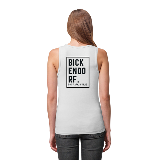 Bickendorf Koordinaten (großer Druck auf dem Rücken) - Womens Organic Fitted Tank Top