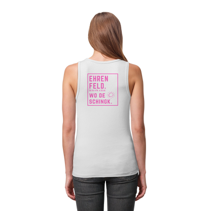 Wo de Sonn schingk - Ehrenfeld Druck Rücken  - Womens Organic Fitted Tank Top