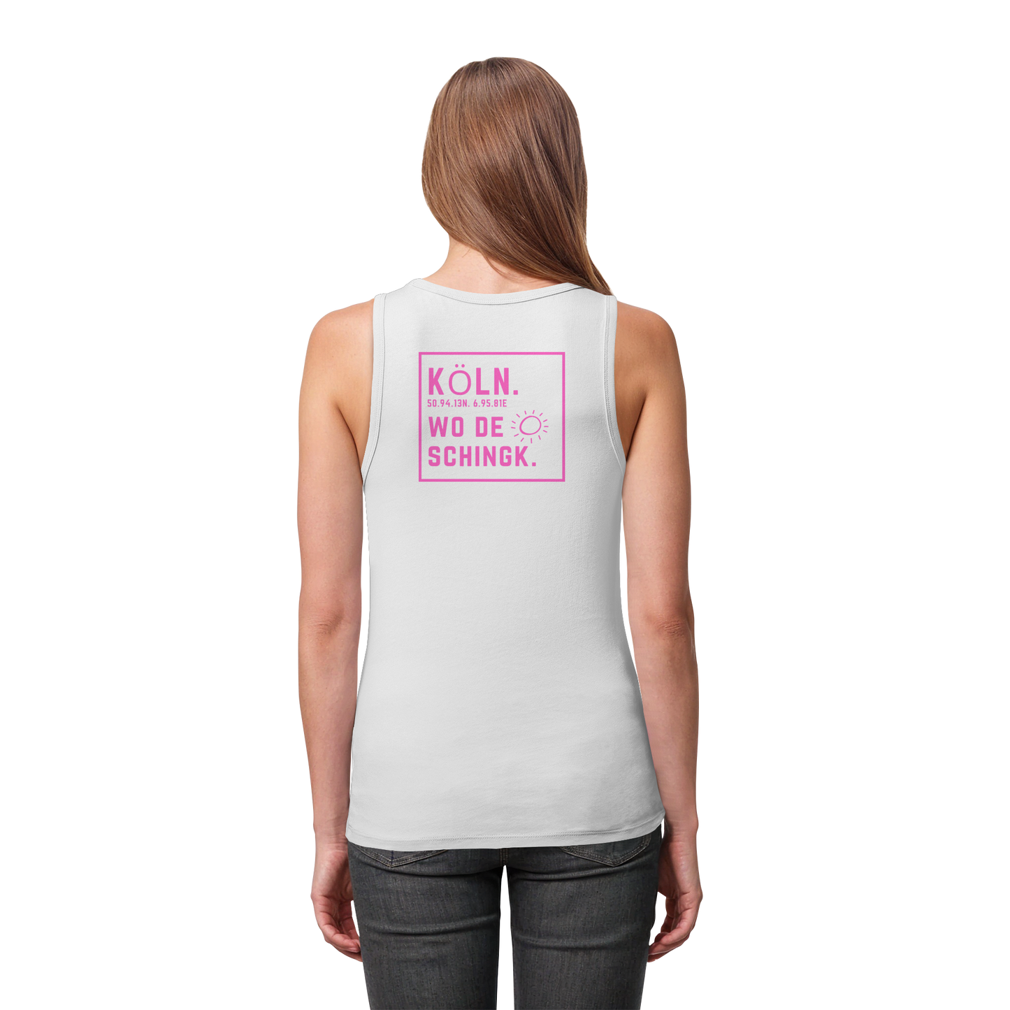 Wo de Sonn schingk - Köln Druck Rücken - Womens Organic Fitted Tank Top