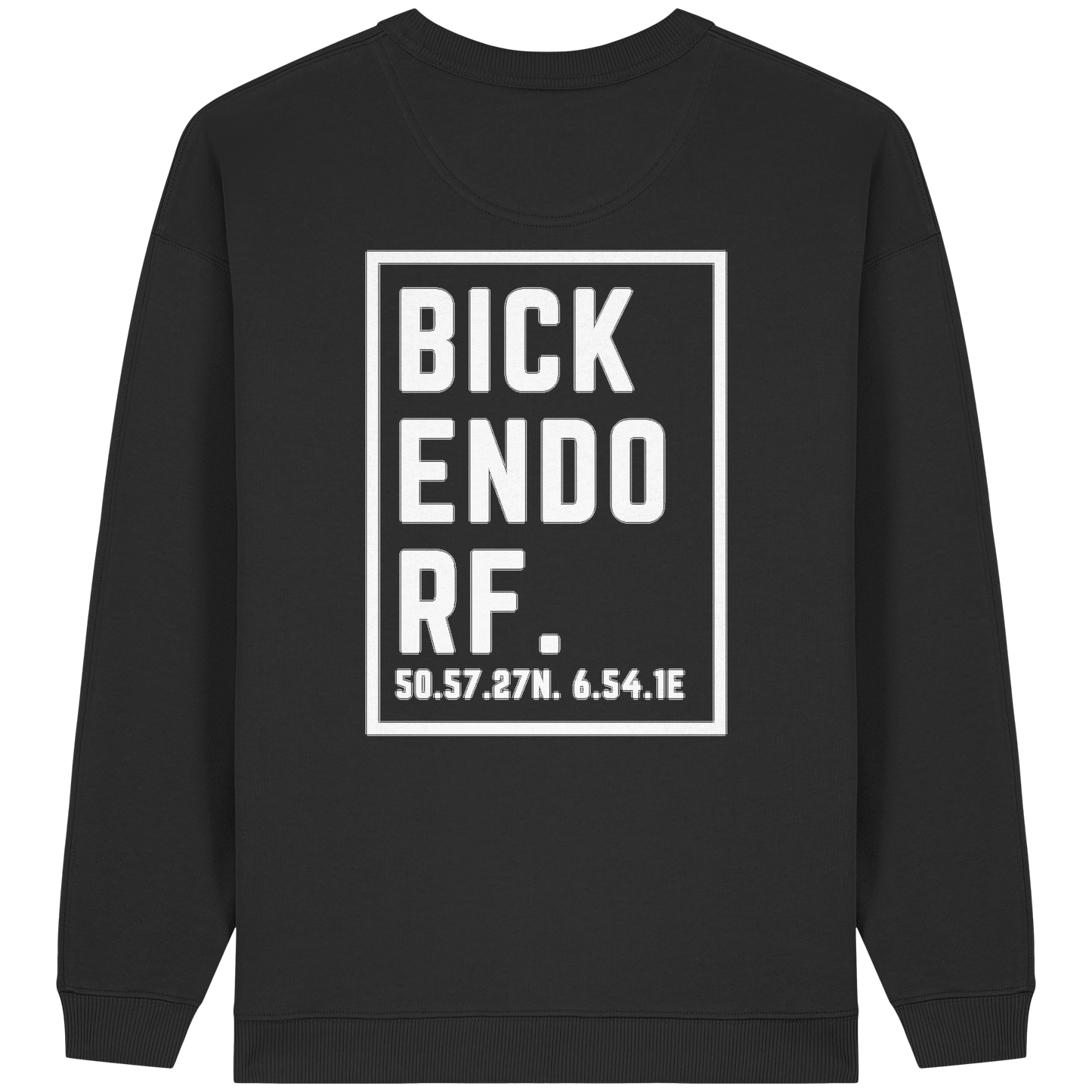 Bickendorf Koordinaten (großer Druck auf dem Rücken) - Womens Organic Oversized Sweatshirt