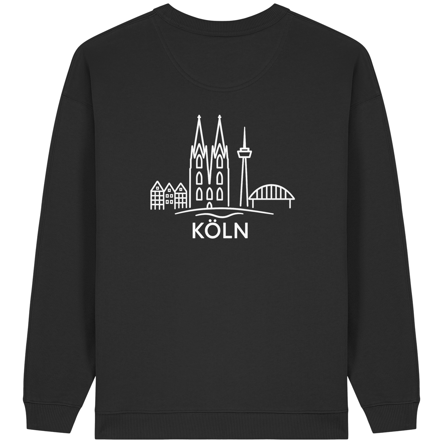 Köln Skyline (großer Druck auf dem Rücken) - Womens Organic Oversized Sweatshirt