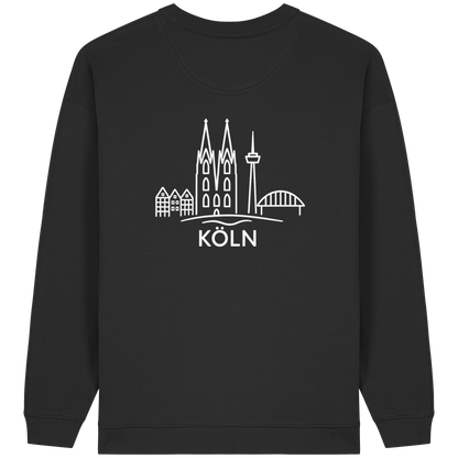 Köln Skyline (großer Druck auf dem Rücken) - Womens Organic Oversized Sweatshirt
