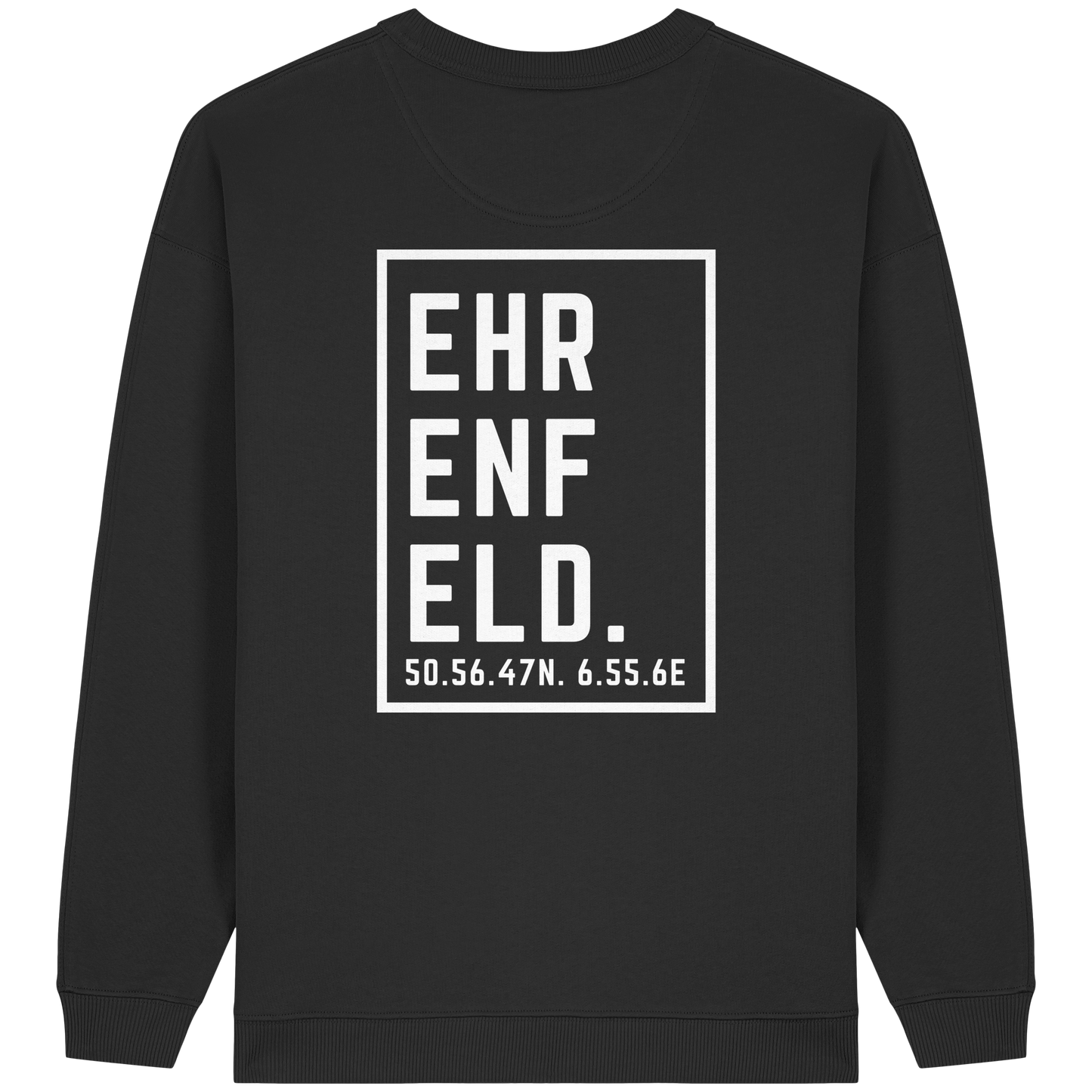Ehrenfeld Koordinaten (großer Druck auf dem Rücken) - Womens Organic Oversized Sweatshirt