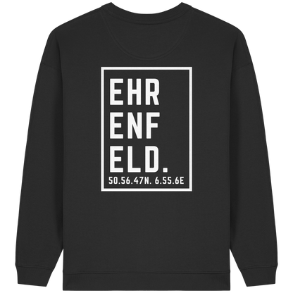 Ehrenfeld Koordinaten (großer Druck auf dem Rücken) - Womens Organic Oversized Sweatshirt