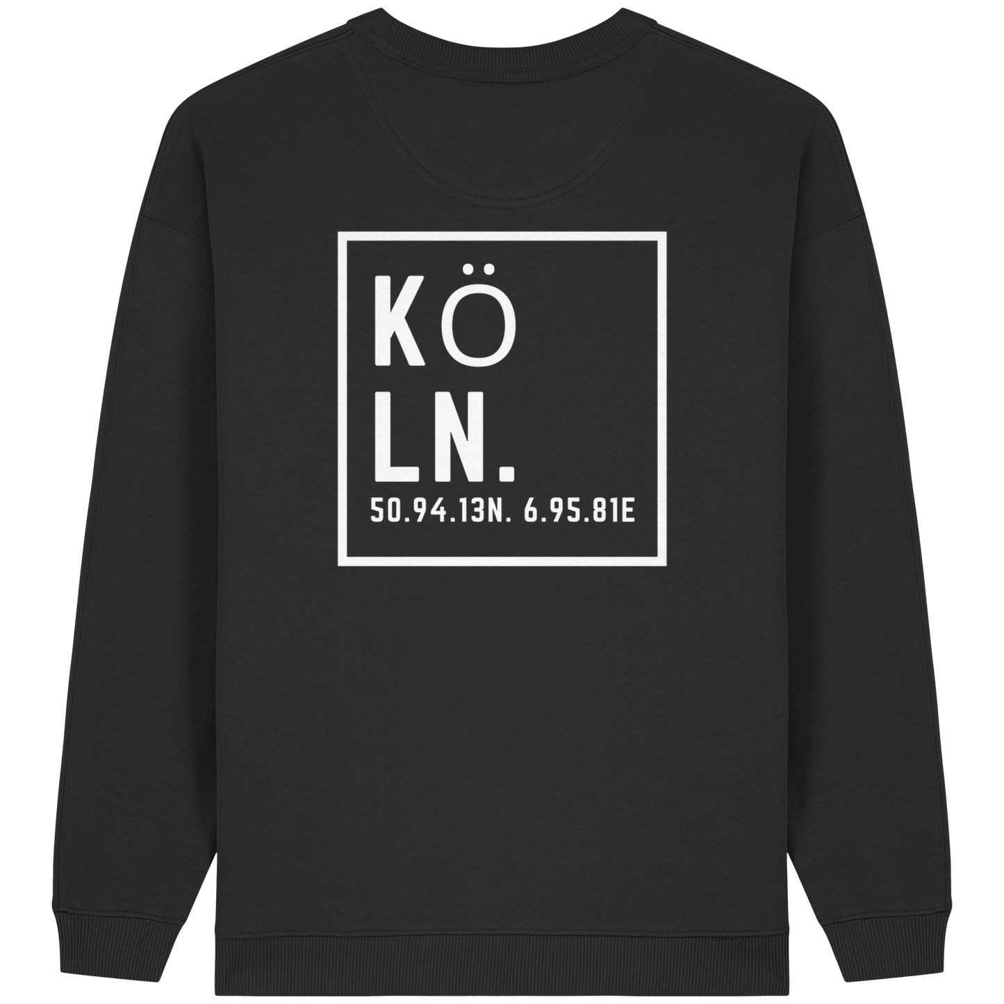 Köln Koordinaten (großer Druck auf dem Rücken) - Womens Organic Oversized Sweatshirt
