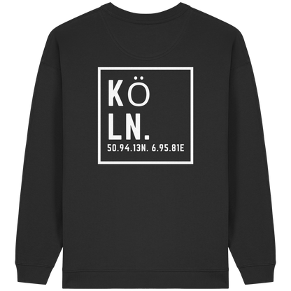 Köln Koordinaten (großer Druck auf dem Rücken) - Womens Organic Oversized Sweatshirt