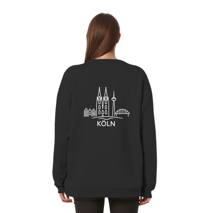 Köln Skyline (großer Druck auf dem Rücken) - Womens Organic Oversized Sweatshirt