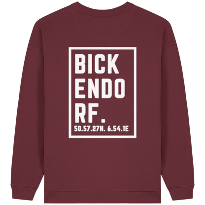Bickendorf Koordinaten (großer Druck auf dem Rücken) - Womens Organic Oversized Sweatshirt