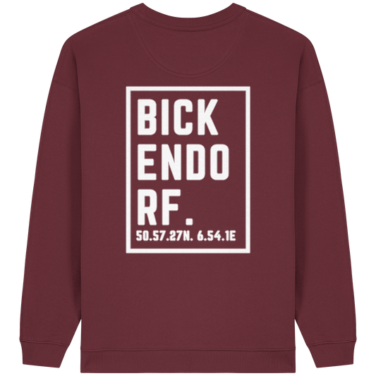 Bickendorf Koordinaten (großer Druck auf dem Rücken) - Womens Organic Oversized Sweatshirt