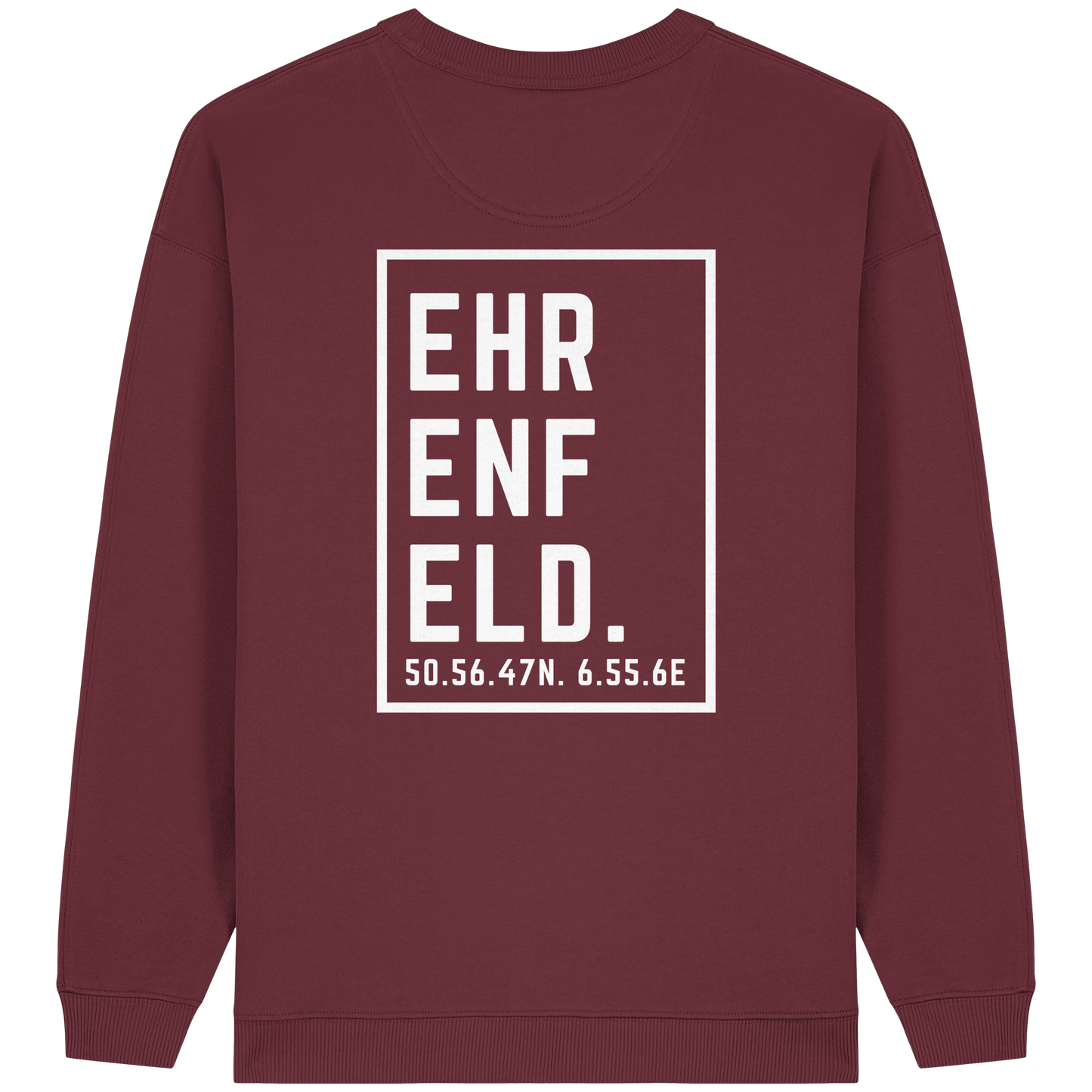 Ehrenfeld Koordinaten (großer Druck auf dem Rücken) - Womens Organic Oversized Sweatshirt