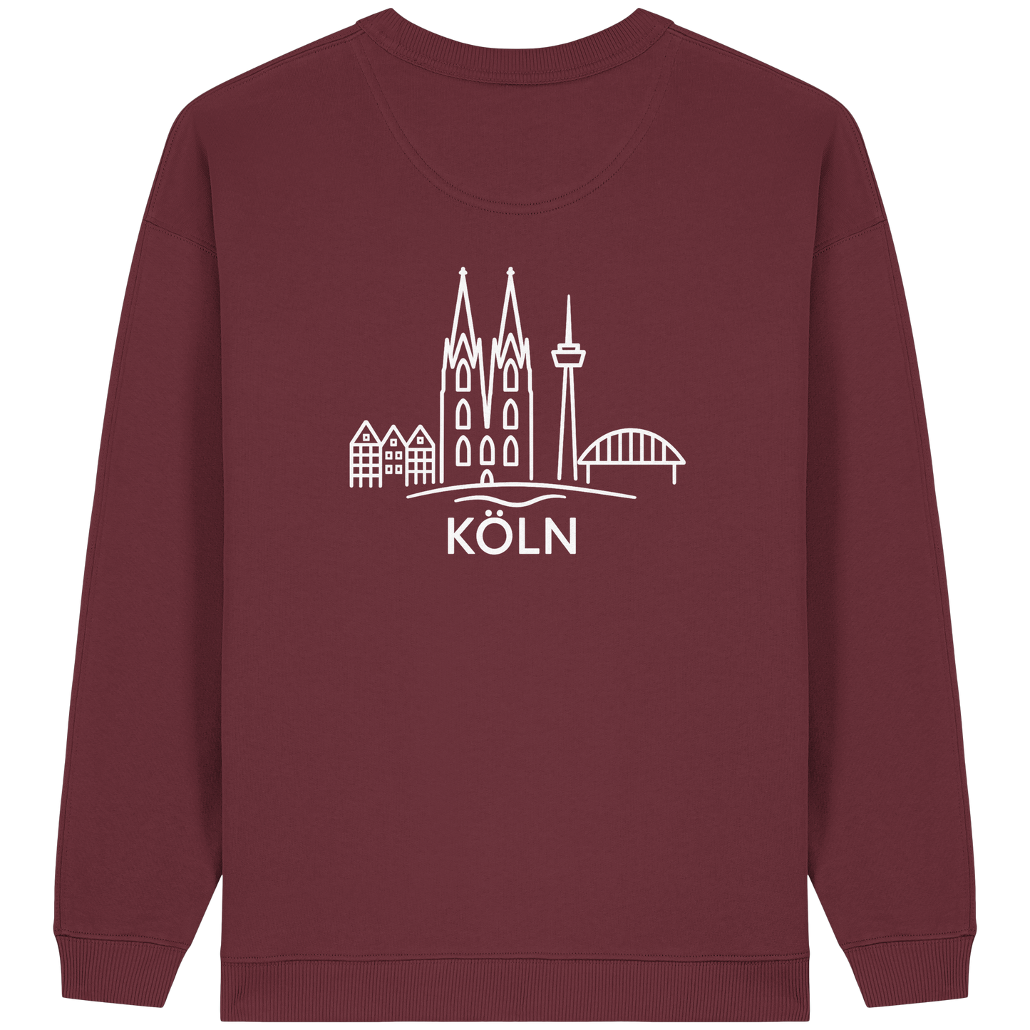 Köln Skyline (großer Druck auf dem Rücken) - Womens Organic Oversized Sweatshirt