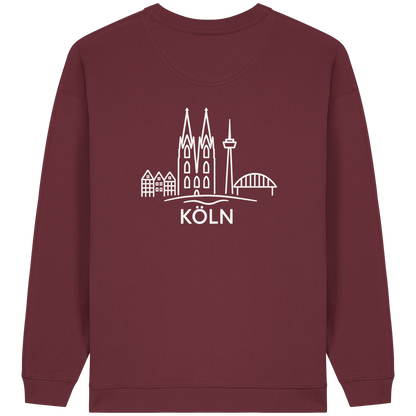 Köln Skyline (großer Druck auf dem Rücken) - Womens Organic Oversized Sweatshirt