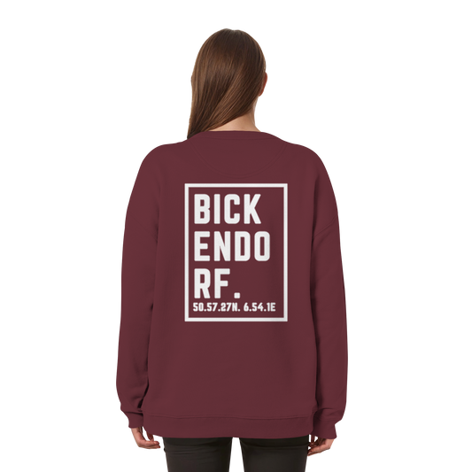 Bickendorf Koordinaten (großer Druck auf dem Rücken) - Womens Organic Oversized Sweatshirt