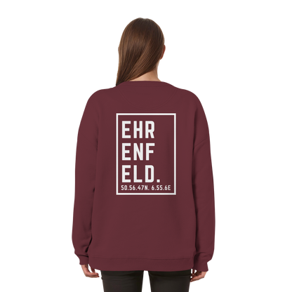 Ehrenfeld Koordinaten (großer Druck auf dem Rücken) - Womens Organic Oversized Sweatshirt