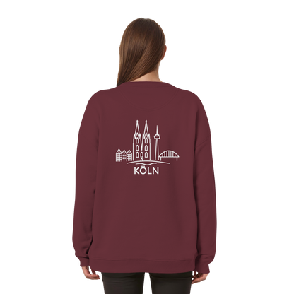 Köln Skyline (großer Druck auf dem Rücken) - Womens Organic Oversized Sweatshirt