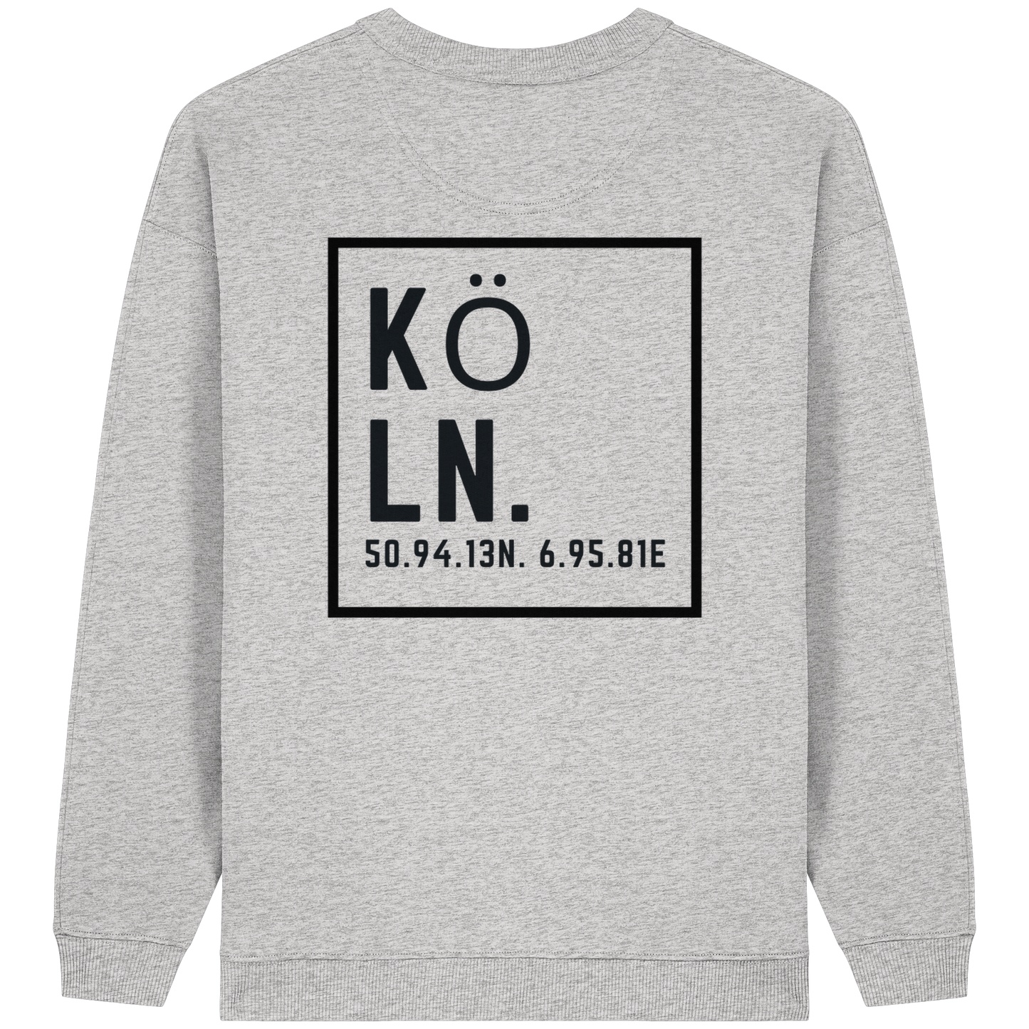 Köln Koordinaten (großer Druck auf dem Rücken) - Womens Organic Oversized Sweatshirt