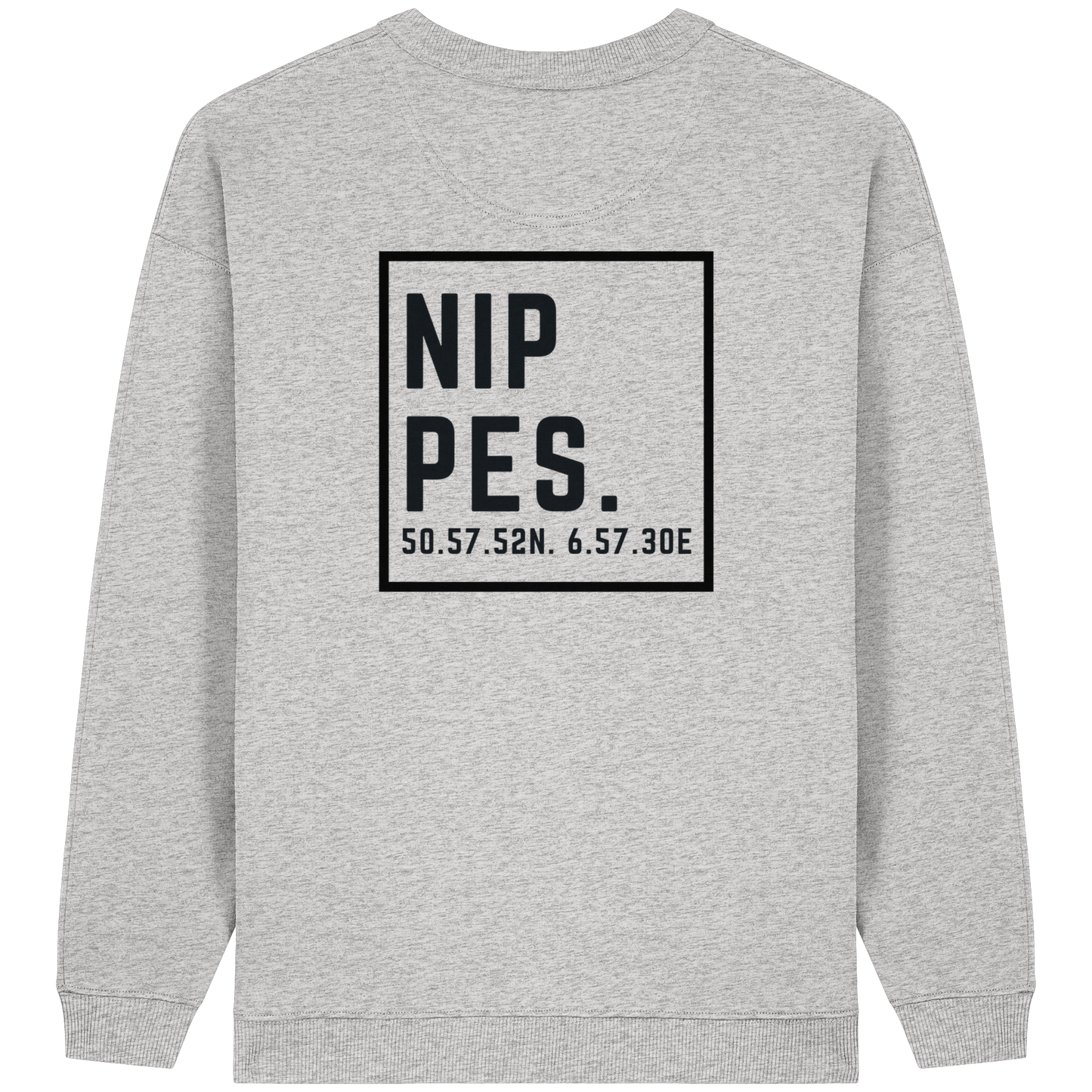 Nippes Koordinaten (großer Druck auf dem Rücken) - Womens Organic Oversized Sweatshirt