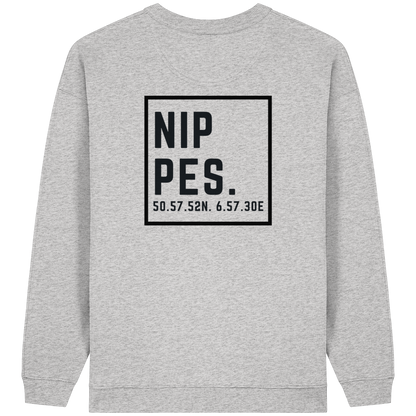 Nippes Koordinaten (großer Druck auf dem Rücken) - Womens Organic Oversized Sweatshirt