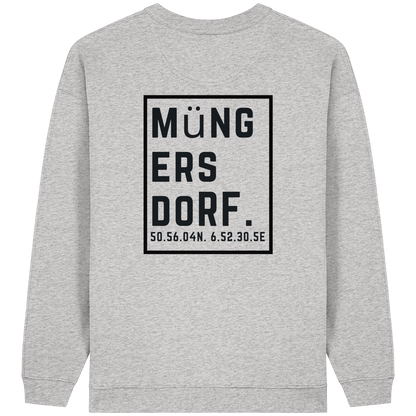 Müngersdorf Koordinaten (großer Druck auf dem Rücken) - Womens Organic Oversized Sweatshirt