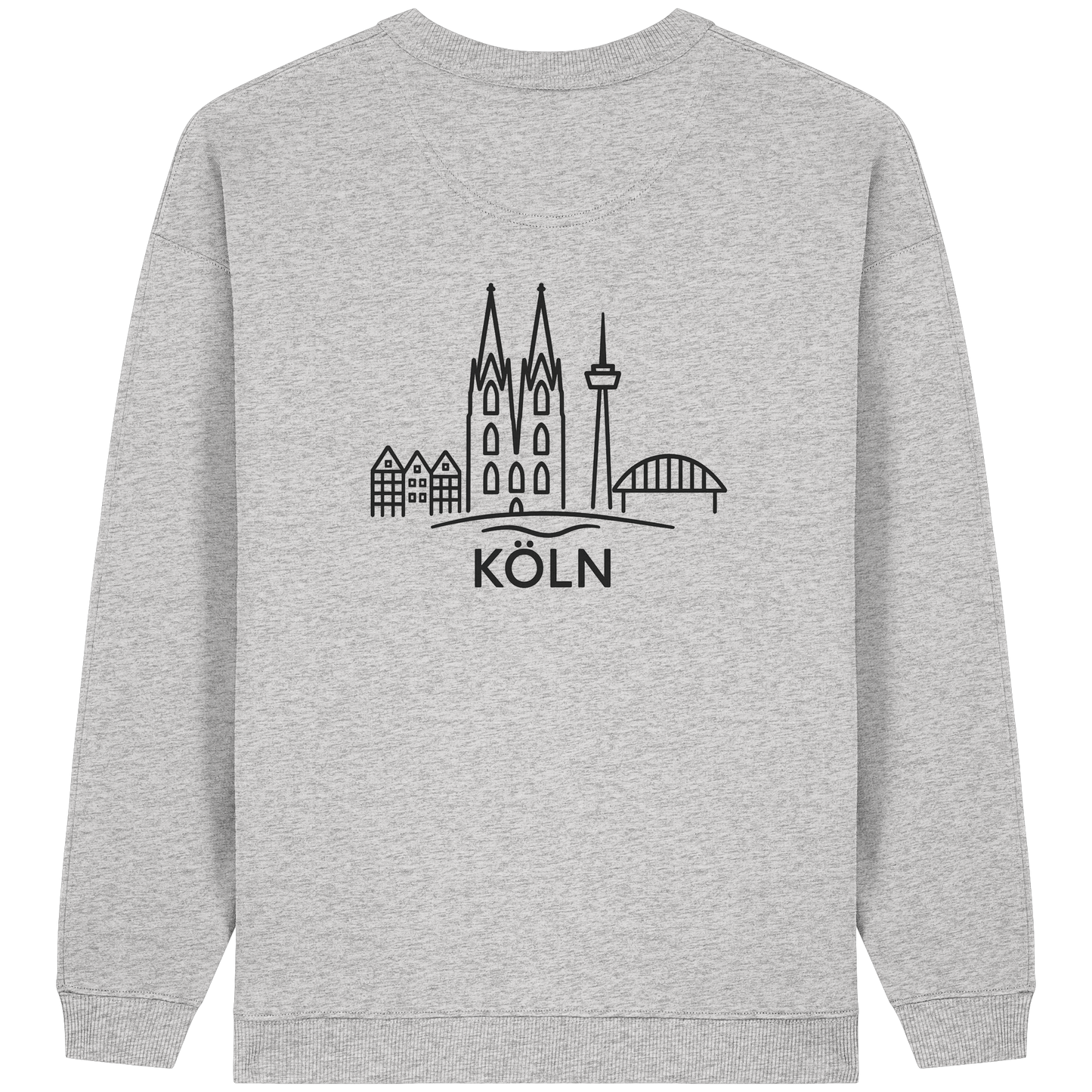 Köln Skyline (großer Druck auf dem Rücken) - Womens Organic Oversized Sweatshirt