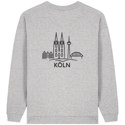 Köln Skyline (großer Druck auf dem Rücken) - Womens Organic Oversized Sweatshirt