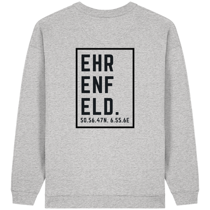 Ehrenfeld Koordinaten (großer Druck auf dem Rücken) - Womens Organic Oversized Sweatshirt