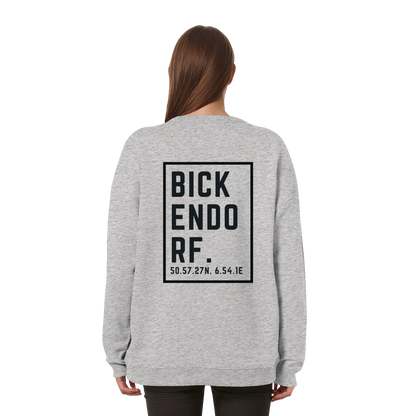 Bickendorf Koordinaten (großer Druck auf dem Rücken) - Womens Organic Oversized Sweatshirt